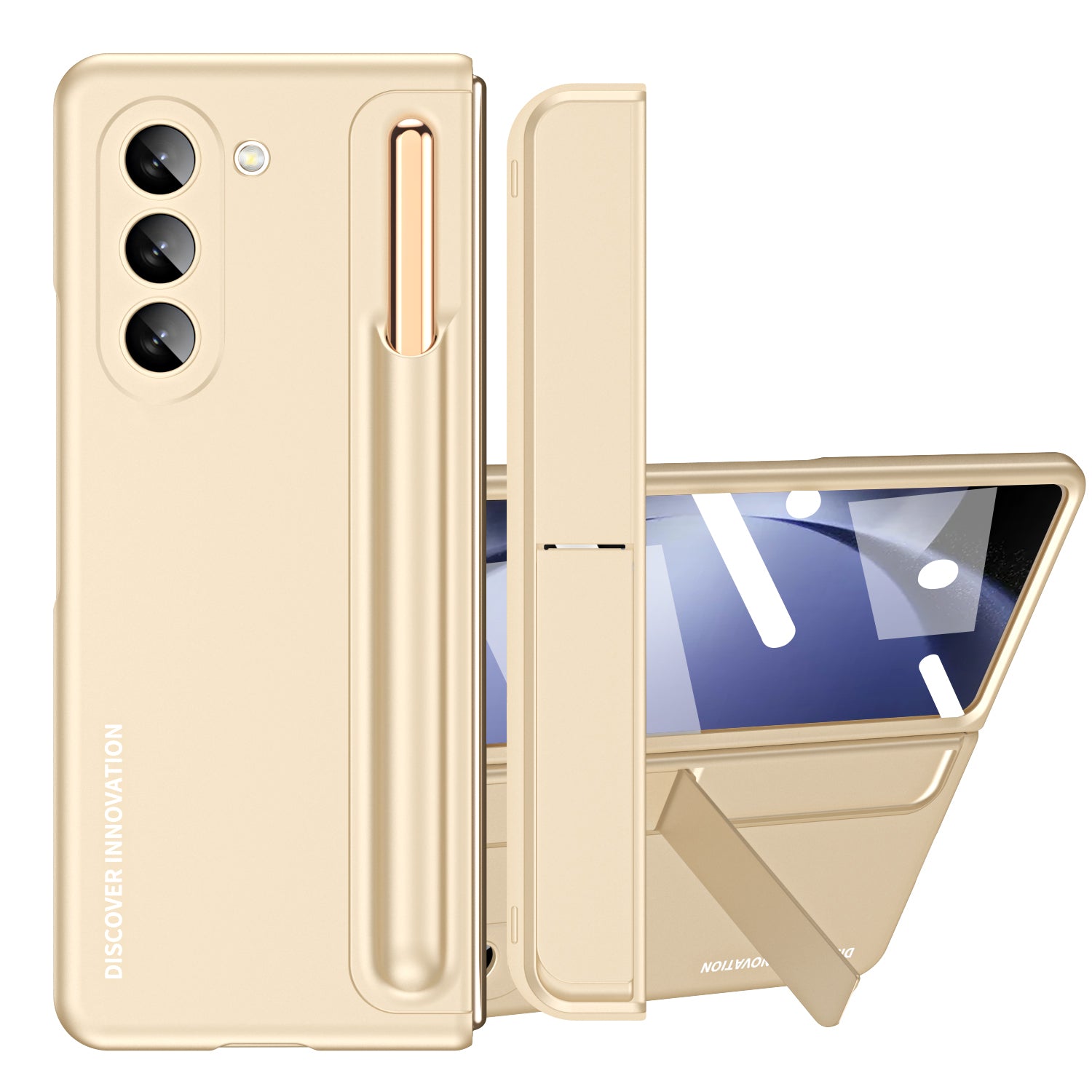 For Samsung Galaxy Z Fold5 5G Hard PC Phone Case Hidden Kickstand Pen Slot Cover with Screen Film Stylus For Samsung Galaxy Z Fold5 5G Hard PC Phone Case Hidden Kickstand Pen Slot Cover with Screen Film Stylus